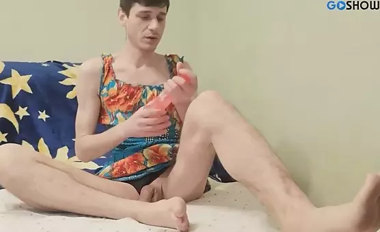 Gay hunk takes it raw in doggystyle position, feeling each stroke deeply