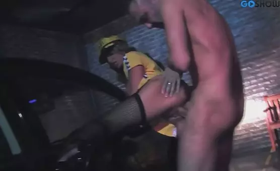 Brilliant Brunette Cumslut Uniform Girl